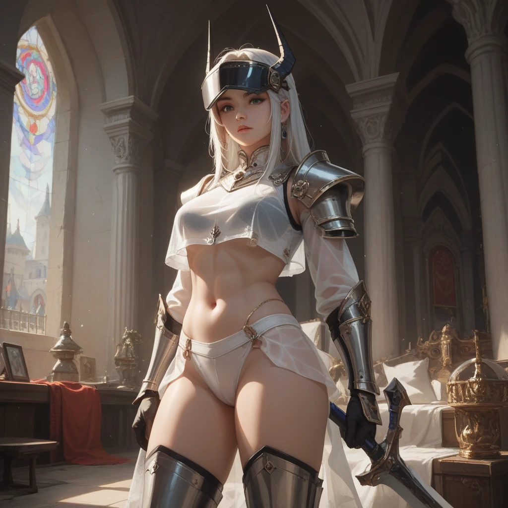 A young Valkyrie girl with asian features, riding a full body animal, lovely charming face, having white opal skin tone pigmenting texture , ( full body perfect detailed masterpiece), ( dark skin tone texture masterpiece ), ( tomboyish hairstyles look), ( having a illuminating white Opal wavy short hair ), ( has a artistic tattoos ),(( wearing hoodie of Valkyries design)), (angry, with exposed teeths showing open mouth)(perfect full body detailed anatomy), (Super accessories detailed), (fighting pose), (perfect detailed crystal Gray sparkling eyes),(wearing illuminating gemstone accessories hair), ((expose big hard erect nipples))(( exposed panty, with pussy clitoris exposed and slip showing))((legs wide open showing pussy line))(( Wearing transparent illuminating see thru Valkyrie costume )), (( wearing sectional plate armor & gloves)), (( illuminating different lights covering the sorrounding atmosphere with a heavenly towers crafted fine decor effects showing)) temples with many flora and fona rarity, on its back wearing Valkyrie cape detailed design, has deadly presence, ((having 7 different perspective view of that same girl & face profile sheet character style ))Looking at viewer, Blush, Crystal Earrings,Backlighting, Reflection Light, Cinematic Lighting, Drop Shadow, Action Painting, Hair Ornament, Multiple Views, Character Sheet Full-Length, Character Chart, Social Media Composition,