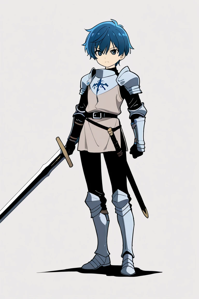 (((Official art,superfine illustration,hight resolution, masutepiece, best qualtiy,Best Quality:1.2))),hightquality, detaileds, (A little boy),12 years old, A young knight male idol with a super cute face,A boy as beautiful as Planding, Cool handsome face with smile, soccer spike, Long legs, thighs thighs thighs thighs, footrest bulge), (Blue-haired、Spiky hairstyle)、Shiny hair, (tight black inner bodysuit), ((Medieval armor、Silver Knight Armor:1.2)), tussock, Cool pose, (厚いthighs thighs thighs thighs、Seduce your big ass to your crotch)、(((a medieval castle)))、((cocky、))、Smirk、Spread legs,Ultra-fine painting,,(((Being aware of the sexual gaze of middle-aged gay men)))、Service Shots、((detailedsな目:1.2))、The eyes peeking through the gaps in the armor are cute、nobles、Puffiness in the crotch area、