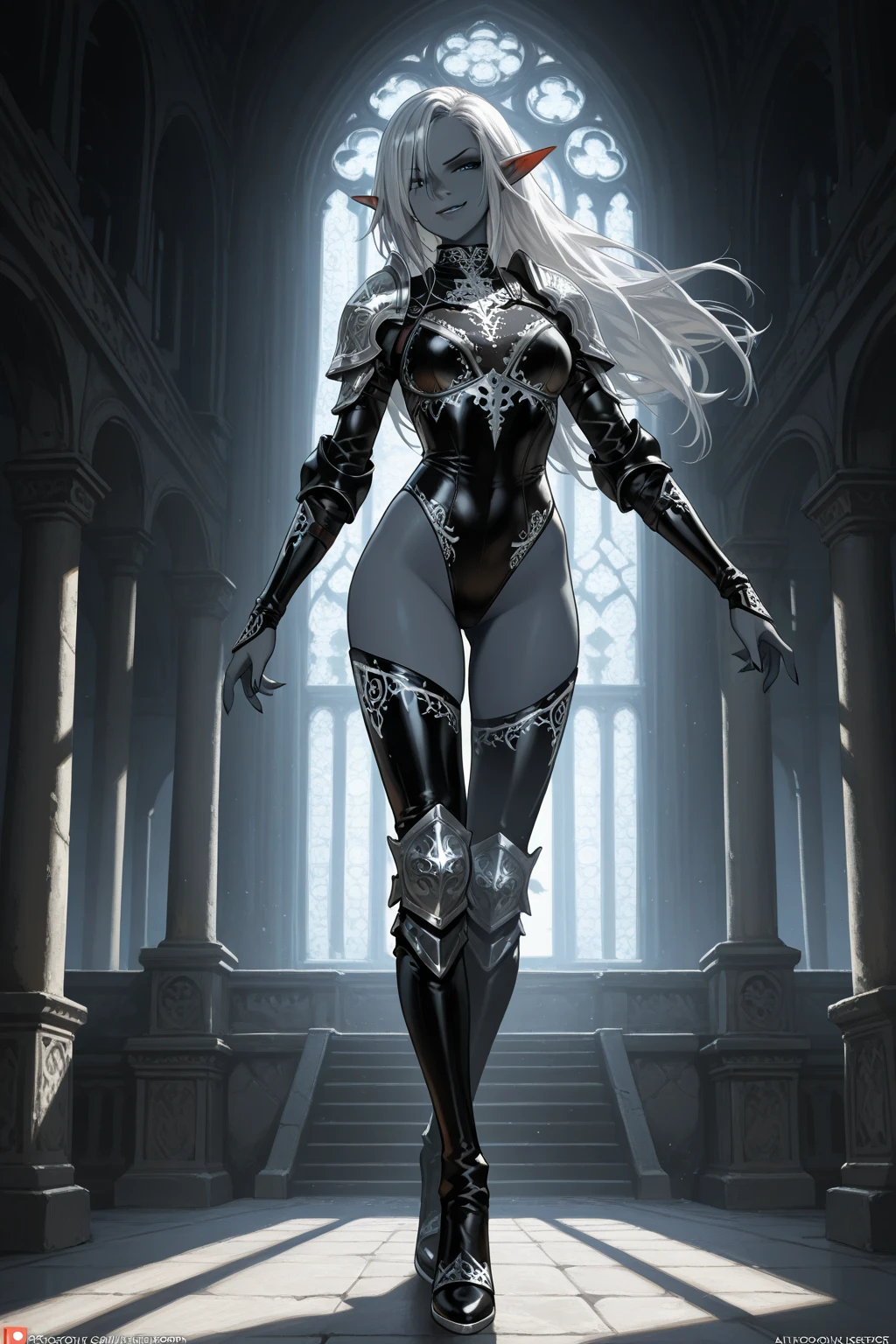 ((full body photo, standing)) 1 gorgeous European blonde woman, age 23, she is the powerful queen of the frozen world, she stands on her metallic frozen throne