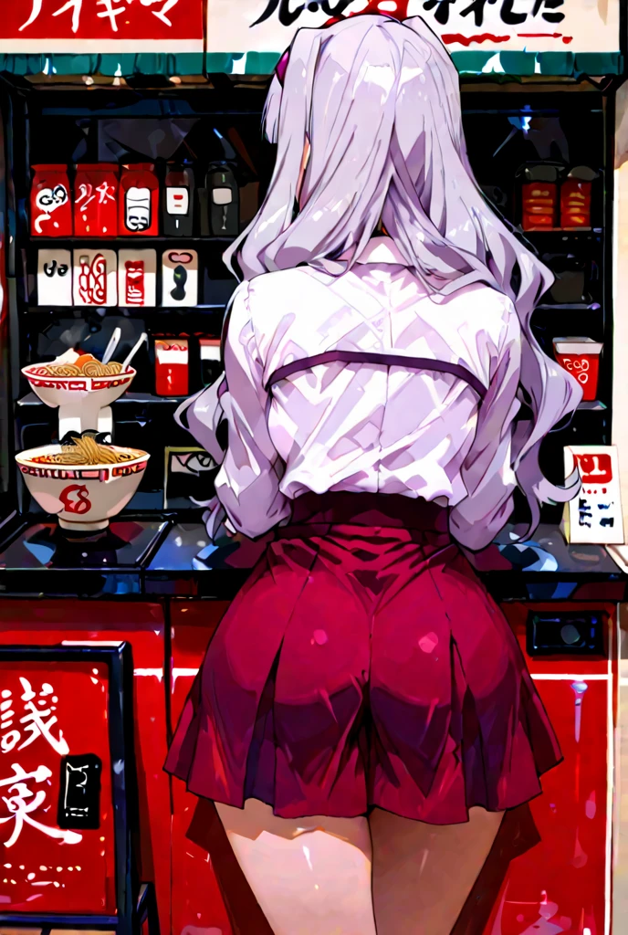 Masterpiece, Best quality, illustration, Science fiction, Black and red theme, 2girls, looking down at viewer,  Skinny, Delicate messy gray hair, Glowing red eyes, Gold tech jacket, black facemask, Wire, Cable, (The light from the back window is backlighted)，huge tit，(Breast nudity:1.3)，catss，Pink tits，Dining hall，Arranged in order of apple pie，Sit upright
