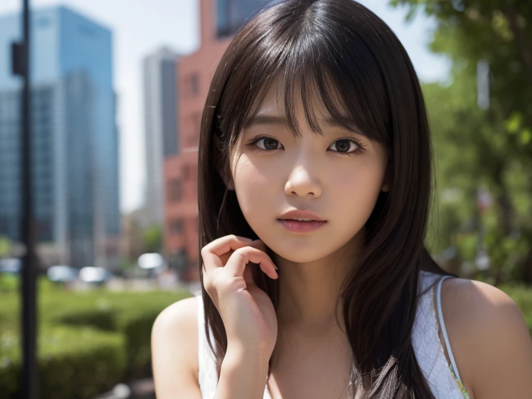 1 girl, Tokyo Street,night, Streetscape,City lights,Upper Body,close,smile,, (8k, RAW Photos, Highest quality, masterpiece:1.2),(Realistic, photo-Realistic:1.37),
