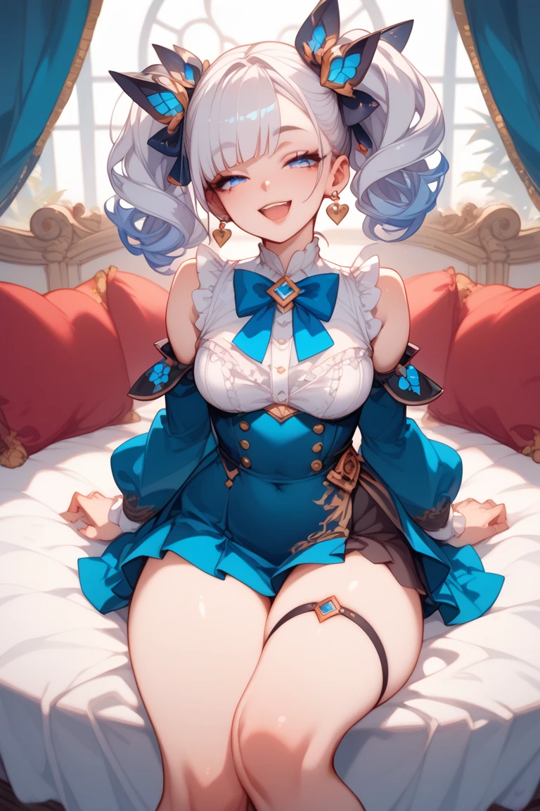 White knee-length stockings,Lace suspenders,bunnygirl,Bigboobs