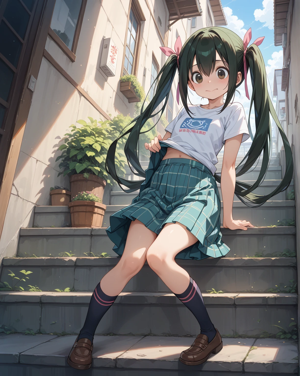 ((Highest quality, 8k, masterpiece: 1.3)), whole body,1 personの,1 person,,Glamorous Body,cute,smile,Open your mouth,Black Hair,Beautiful emerald green eyes,long hair,Stand in front,Sailor suit,Black pleated mini skirt,loafers,Cute gestures,No background,