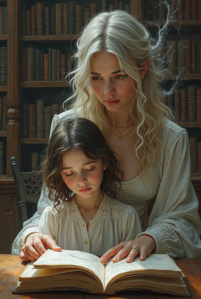 european mother reads a fairy tale to her child, by László Balogh, by Ludwik Konarzewski, by Alexander Kucharsky, by Andrzej Wróblewski, by Tadeusz Pruszkówski, by Hristofor Žefarović --auto --s2