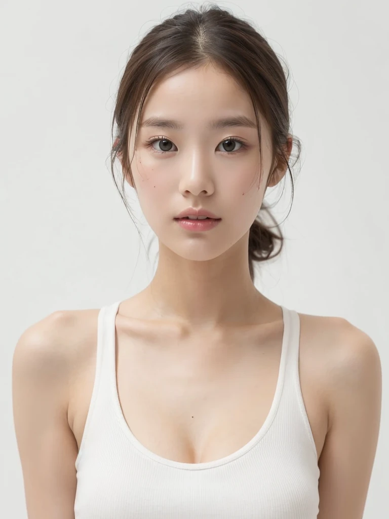 ((Best picture quality, 8K, tmasterpiece:1.3)), 1girll, Beautiful woman with slender abs:1.3, (Casual hairstyle, No leakage of big breasts:1.2), Low-cut bra,Super large,Ultra-fine face, A detailed eye, 二重まぶた,ssmile,Home,The figure is very bad,tiny small waist,Super big breasts,Close-up,Close-up chest,White-skinned,The background is casual,Close-up Shot Shot