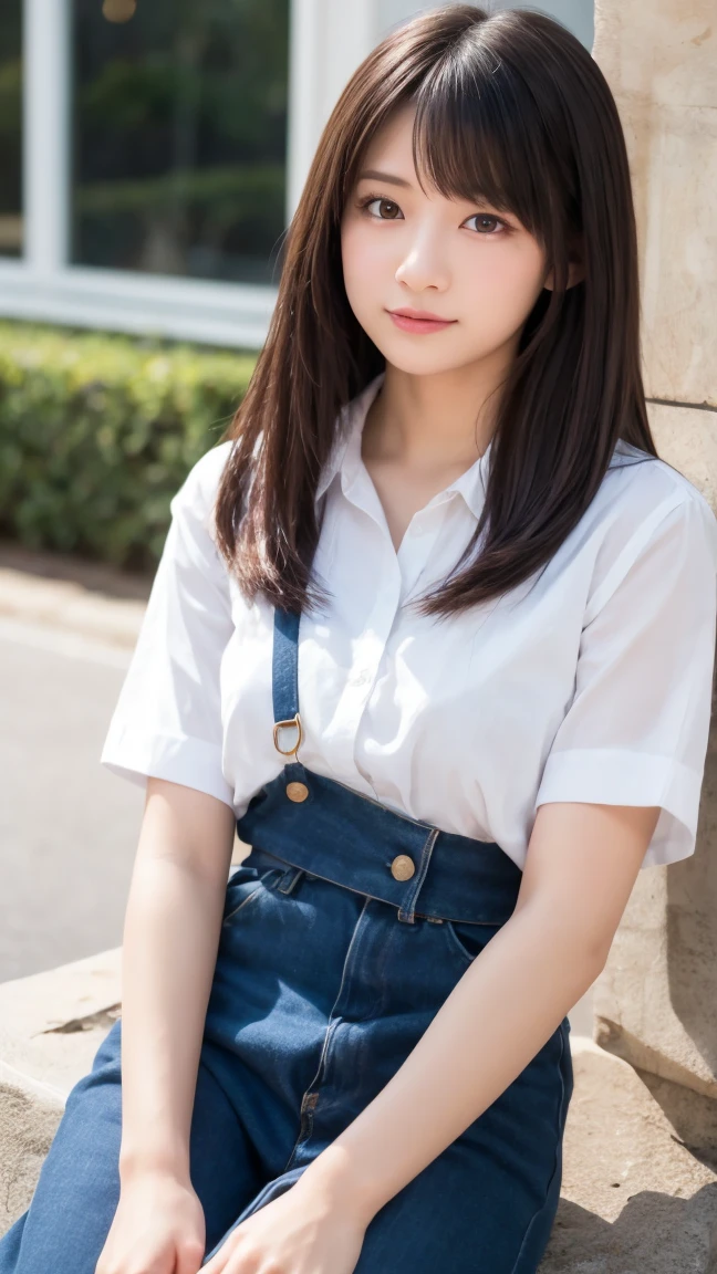 <lora:emi_kurita_obj20:0.7>, full_body, standing, sandals, (shirt), pants, (great wall of china), (emi_kurita: 1.3), perfect face, (contact iris: 1.1), pale skin, skin pores , depth of field