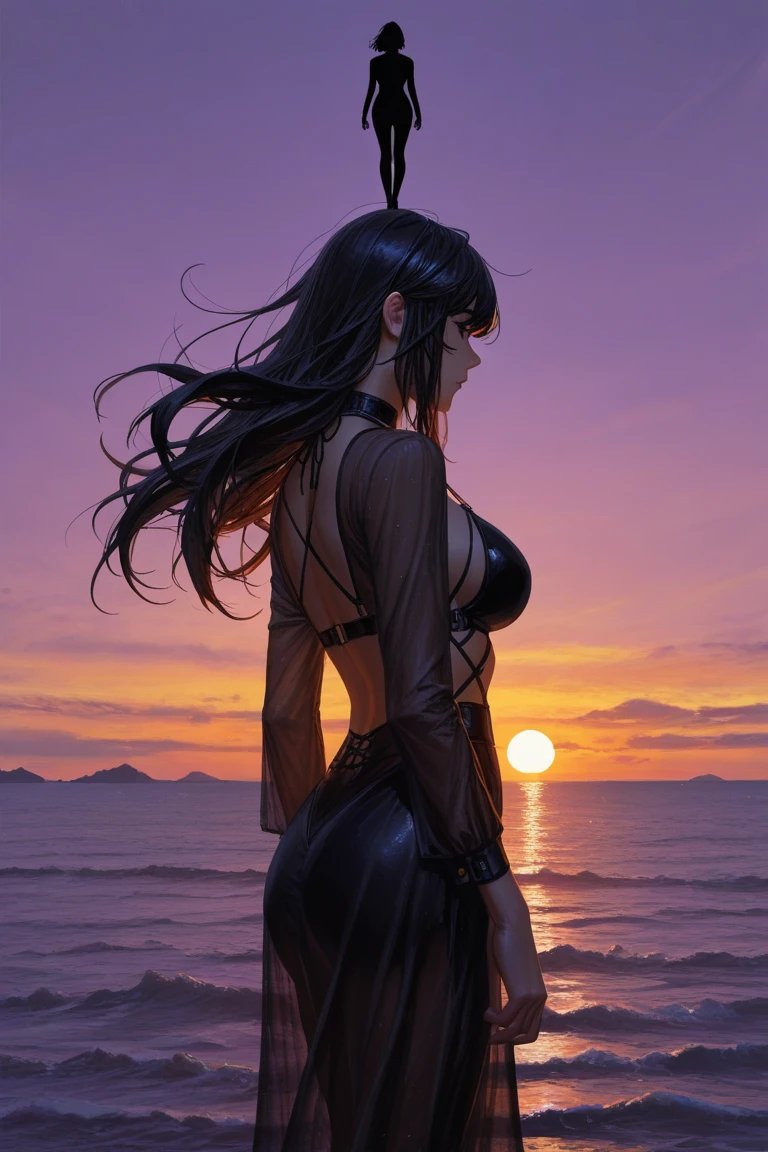 beautiful sci-fi sexy sand woman sitting in a puddle