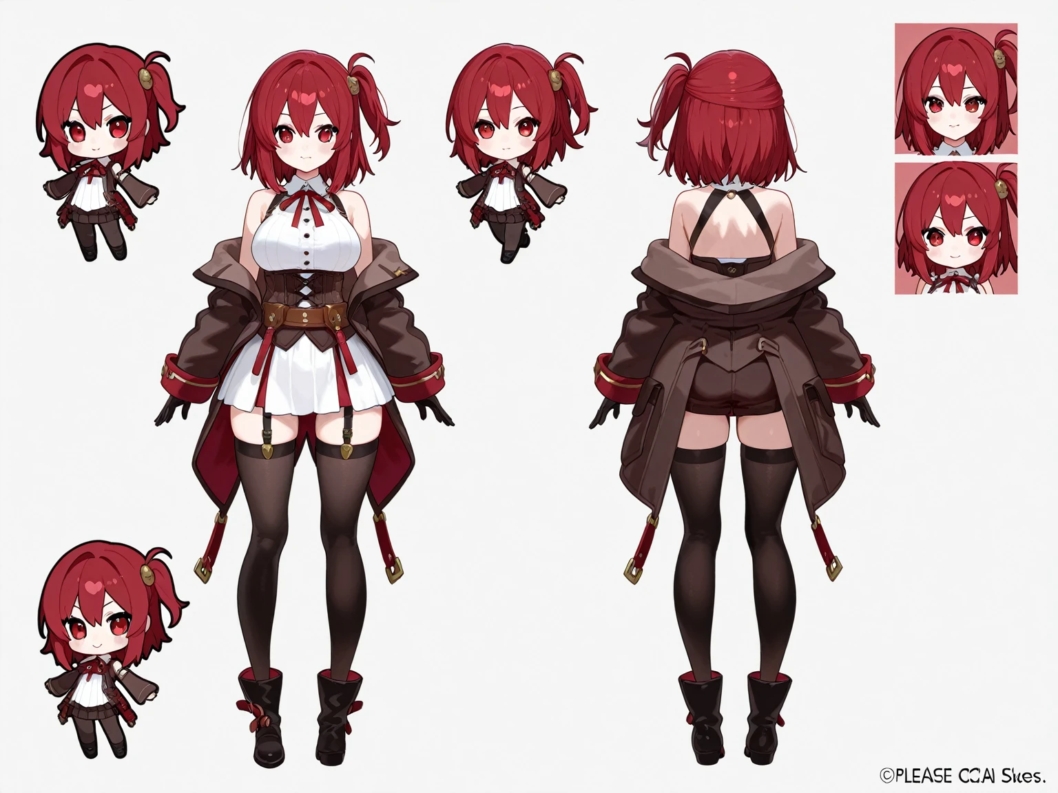1girl, sexy, red eyes,5 rpg classes, big breast, character sheets, various pose and expression