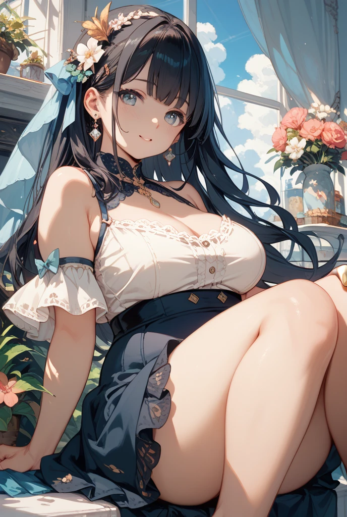 nsfw,(garter belt:1.6),grassland,blue sky、