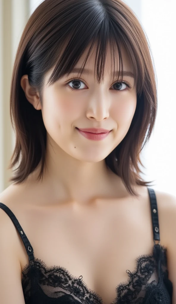 (8k), (highest quality: 1.2), (Realistic), (Realistic: 1.37), Ultra-high resolution, 1 girl, Head to knee photo、cute, smile, Mouth closed, Beautiful details, Beautiful Nose, whole body, Wet Hair, Giant Dulcefo, pork, , (Large Breasts)、Saggy breasts、Soft Breasts、Overflowing breasts、Knitted cardigans、隠しきれないLarge Breasts、Voluptuous thighs、Odd Eye、Heterochromia iridis