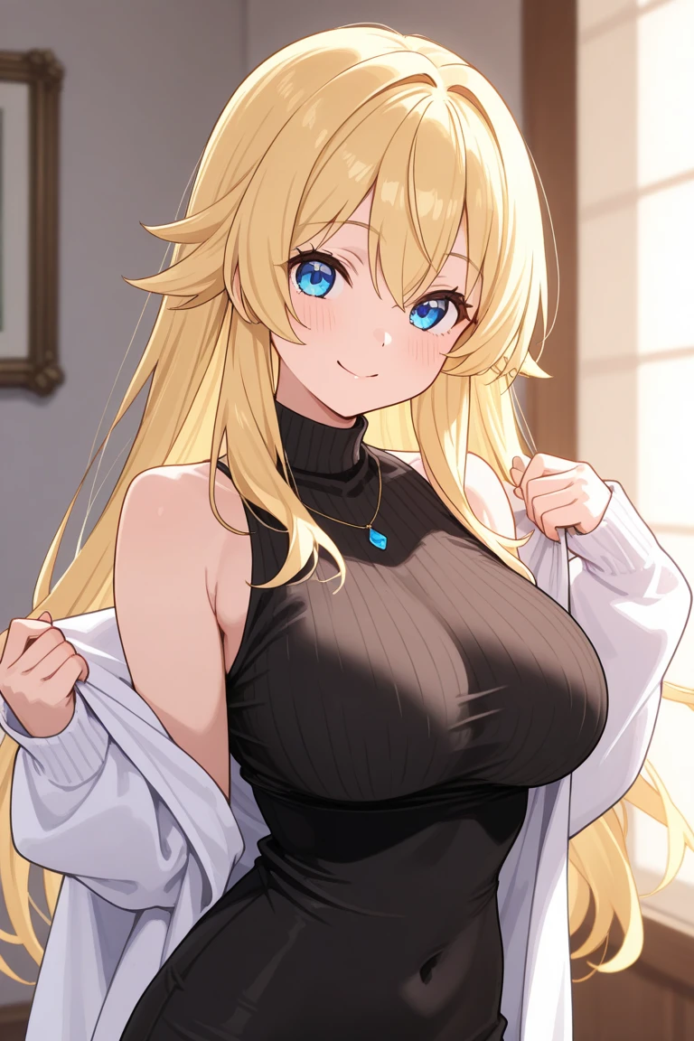 Masterpiece, Best Quality, Beautiful Girl, Blonde, Dark Skin, Belly, Sleeveless Shirt,