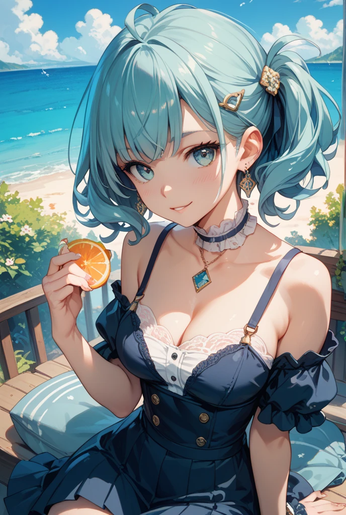 Blue haired anime girl in a straw hat and blue dress, artwork in the style of Gwaiz, Beautiful anime portraits, Gwaiz, Beautiful Anime Girls, beautiful Anime Style, Turquoise hair anime girl, Anime Style. 8K, In the art style of Bouwater, Beautiful digital illustrations, Beautiful character drawings, Stunning Anime Face Portraits,