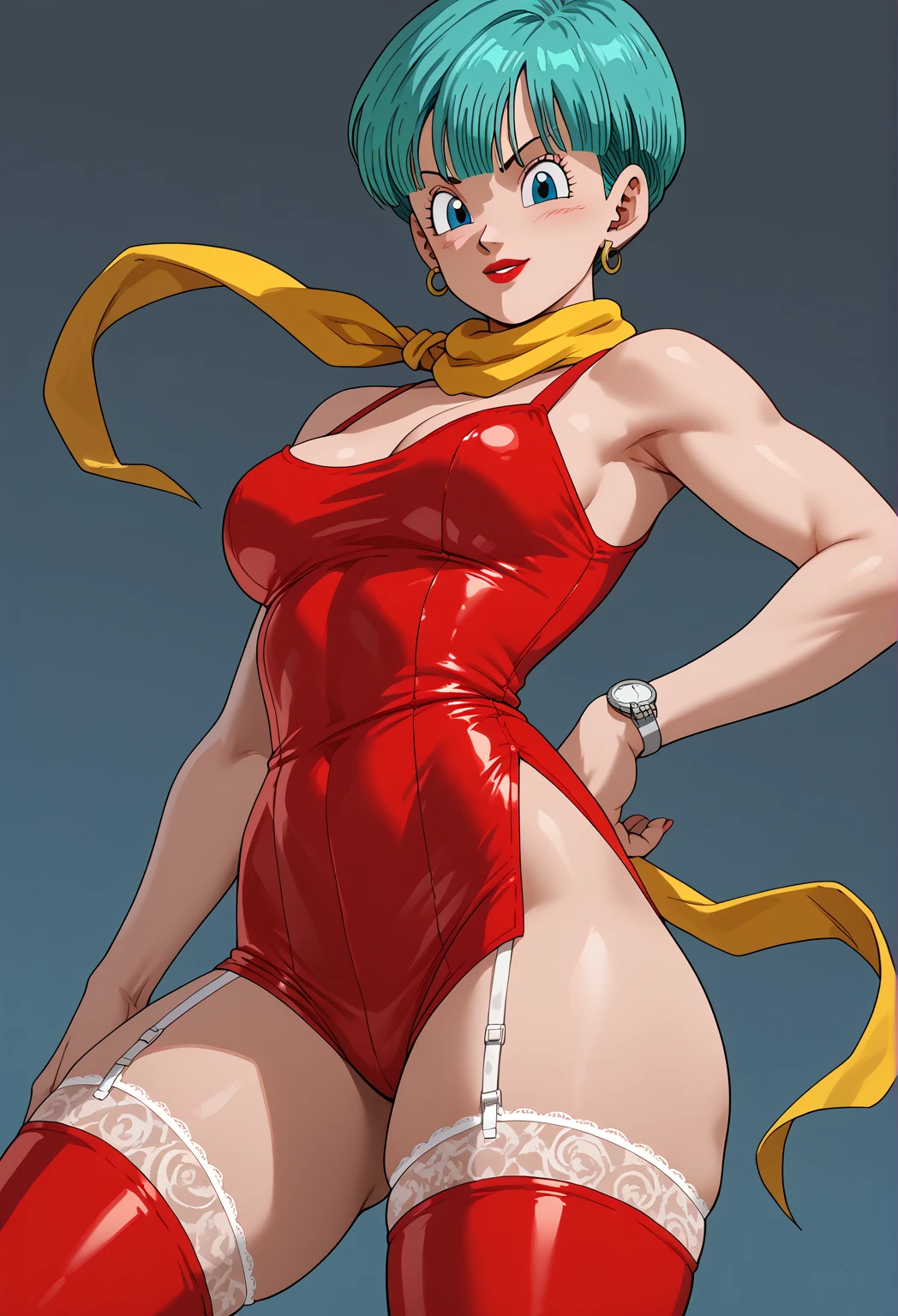 A teenager girl with short brown hair, delicate features, a focused gaze, a determined expression, she has a petite figure akin to a gymnast, adorned with a long flowing cape-like scarf in red and yellow hues, a fantasy-realism-style gymnastics leotard with a long hemline attached, paired with matching leggings, ((black as the main color, complemented by red and yellow accents)), (she poised on a vast stage enveloped in mystery, she emitting a sacred glow in the dim environment), this character embodies a finely crafted fantasy-realism-style dancer in anime style, exquisite and mature manga art style, perfect body, porcelain skin, high definition, best quality, highres, ultra-detailed, ultra-fine painting, extremely delicate, professional, anatomically correct, symmetrical face, extremely detailed eyes and face, high quality eyes, creativity, RAW photo, UHD, 32k, Natural light, cinematic, masterpiece-anatomy-perfect, masterpiece:1.5