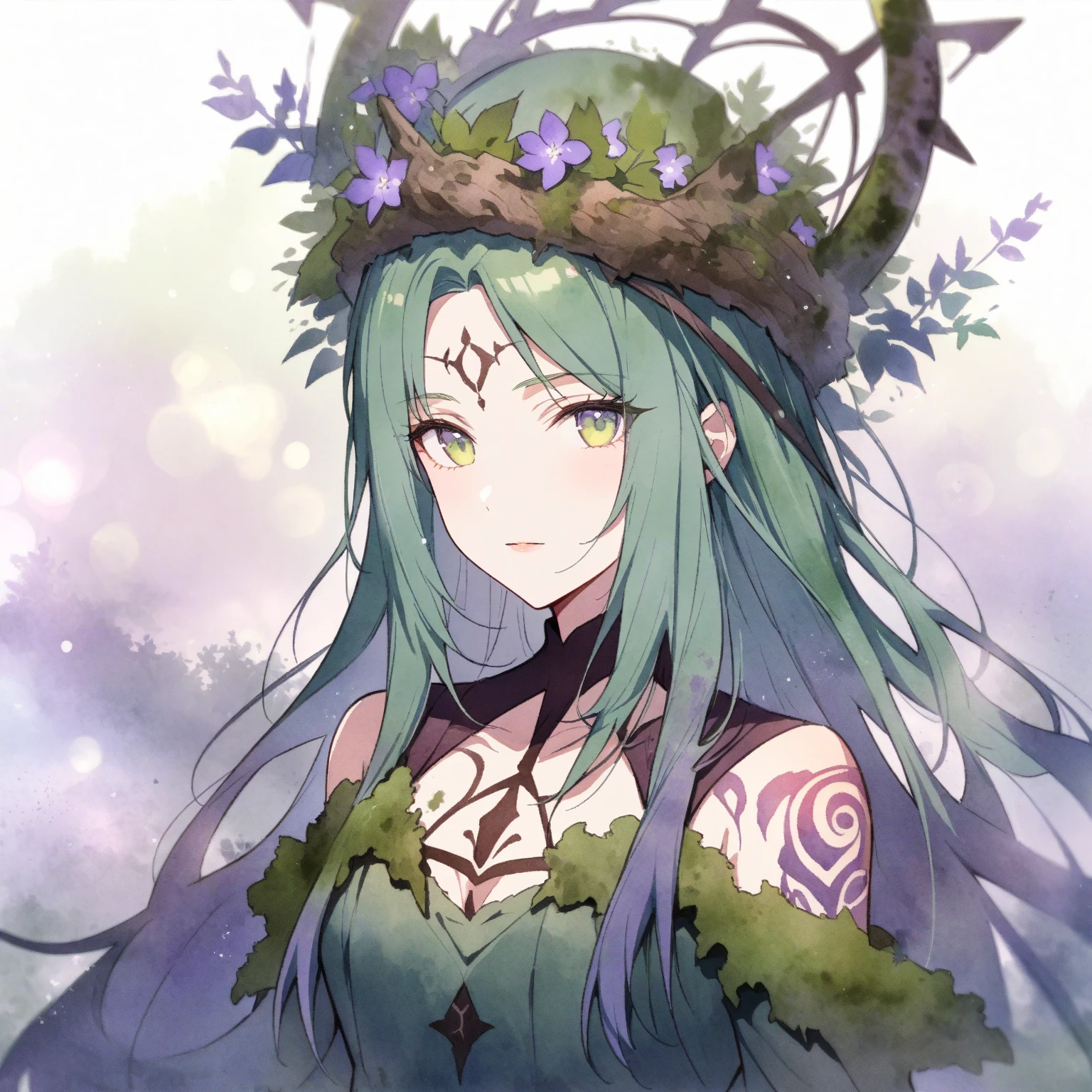 arafed woman with horns and a head of leaves, hyperdetailed fantasy character, portrait of a dryad, goddess. extremely high detail, forest dryad, dryad, ent treant dryad, zbrush contest winner, zbrush central contest winner, goddess of the forest, 3 d render character art 8 k, deviantart artstation cgscosiety