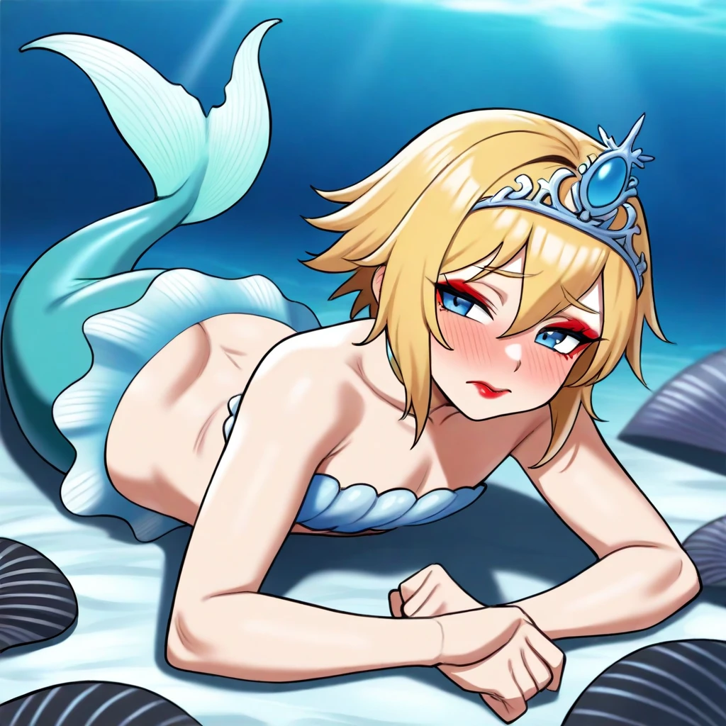 hitenkei style, claude monet, oil painting, mermaid, ((topless)), nsfw, masterpiece, underwater, coral reefs, schooling fish, 1 girl, erect nipples, intricately detailed, navel, bare shoulders, blonde hair, pearl necklace, fin hair ornaments, under sea, extremely detailed, bare breasts, puffy nipples, blue eyes, bare stomach, soaked, medium breasts, arm strap, swimming, teen, soft eyes, smiling, armpit, happy, half open eyes, lusty eyes, blushing, long hair, side bangs, sleepy eyes, large nipples, lifeless eyes, ((tongue out)), open mouth, ((snake tongue)), long tongue, ahegao