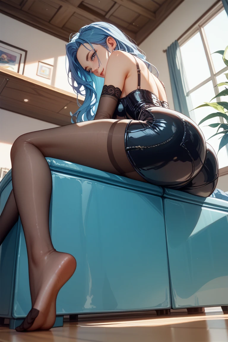 Transparent sportswear、Transparent nipples、Big Tits、See-through leggings、pantyhose/stockings、Road Runner、marathon、Pussy line、Blue Hair