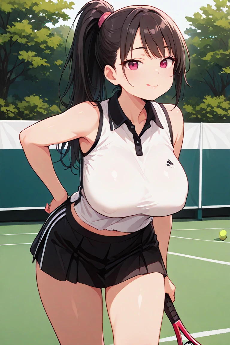 mastute piece,Best Quality,insanely detailed,8k cg,nsfw,
(shoot upper body:1.3),
(1girls:1.3),standing,looking at viewr,body in front,both arms behind back,(table-tennis-uniform:1.3),(bare breasts:1.1),(bare nipples:1.1),
break,
blush,shy,(ecstasy face),(trembling:1.2),break,(light black hair:1.2),
break,
perfect breasts,perfect teats,(open mouth:0.9),(large breasts:1.2),
(indoor-sports-field)、