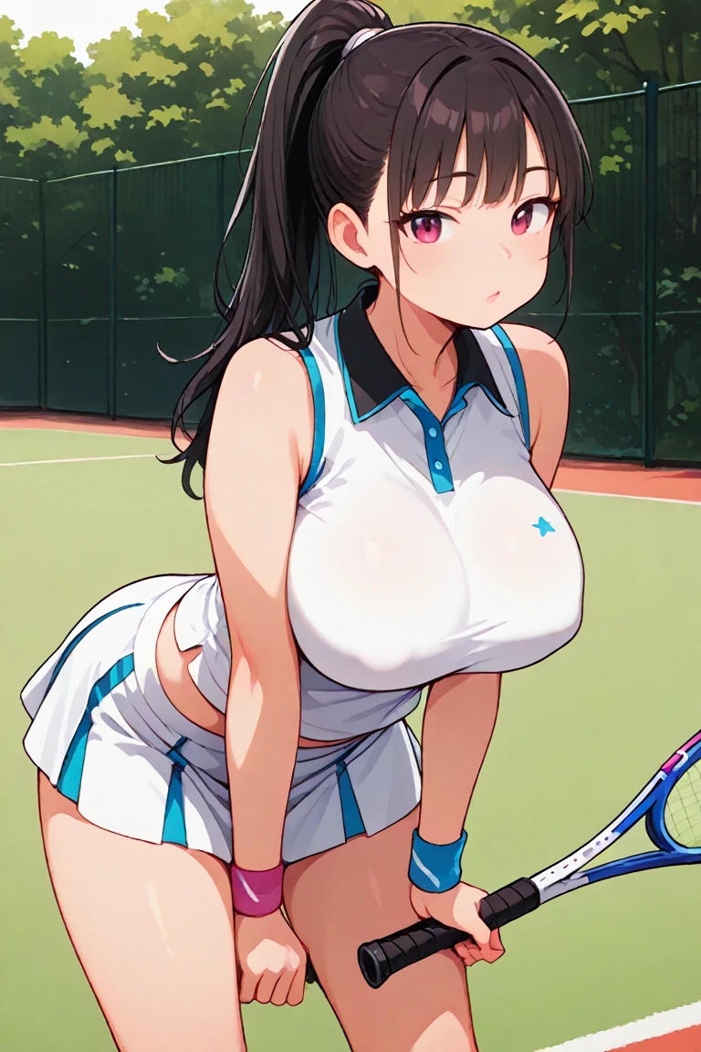 (View from the front)Looking into the camera,28 years old,1 female,(((Sit on the tennis court with your knees bent and your legs apart......))),(Thighs are wide open on both sides)((Spread your legs in an M shape))((Please wear light blue tennis wear.))((Wearing a flared skirt))((Panties are visible))(Professional Tennis Player),(Accentuate the crotch)(Crotch close-up),(Medium sized breasts),(Beautiful breasts)(Moderately voluptuous body)(Black hair pixie cut),(Best image quality, (8K), Ultra-realistic, 最high quality, high quality, High resolution, high qualityの質感, Attention to detail, Beautiful details, Fine details, Highly detailed CG, Detailed Texture, Realistic facial expressions, masterpiece,(((The upper body is leaning backwards)))(((Accentuates curves from chest to waist)))(((Photograph the whole body)))(((Front view)))