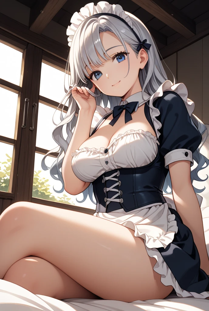 top-quality、Realistic、bule、Maid's Daughter、Super huge、big eye、long lashes、Long upper eyelashes、voluminous eyelashes、Platinum Blonde Hair、Voluminous long hair、cute little、Extraordinary beauty、shining white skin、thighs thighs thighs thighs、submissive look、Smile of obedience、Flushed cheeks、Delicate body
、thin-waist、Big ass、Not wearing pants、Very short skirt、high-detail、Sleeveless、Get on all fours and stick your butt out、full body Esbian、Thin fabric clothes、NAKED Apron