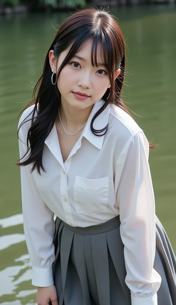 flat chest、Small bust size、Bust 78 cm、Chest without bulge、flat breast、small tits、Small breasts、Phetcha Pai、a beauty girl、15yo student、校服、plaid skirts、A dark-haired、sitting on、a park、Open legs、Panchira、White lace pants、Delicate limbs、high-level image quality