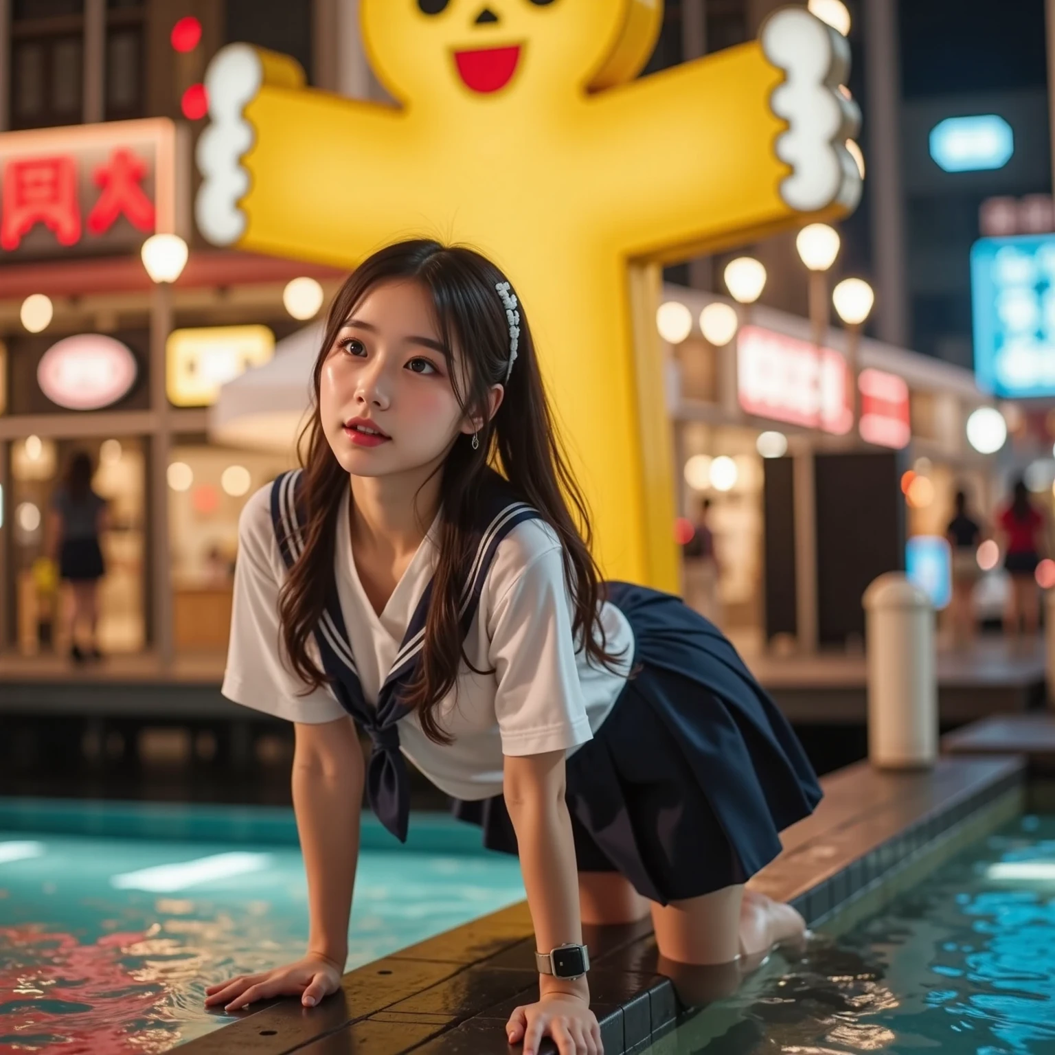 ((SFW)), (Closeup from Crotch to Face) ExtremelyDetailed (SchoolGirl Lean against the Car) Spread Knees Up, perfect face, Brilliant(Tiny Crown), Detailed(Delicate Clothing textures) Sailor Uniform with Red Ribbon (((WhitePanties))), PerfectHand with Childish 4Fingers and one Thumb, Corrected Leg to Foot Line, ((Starry Colorful Lights at Dusk Shibuya)) Large Screens ((Specular Reflection:1.32)) Shiny Cars, ((Hidden Arm) Hidden Sole) Red[High-Heels], TopQuality 8K Ultra-detailed masterpiece (ProfessionalPhoto:1.37)(Acutance:0.8)(Luminism:1.28)