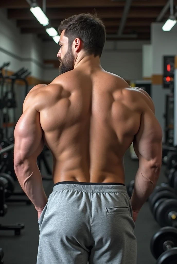 macho maduro,europeo, Big muscles, nalgon, ejercicio duro, pelo canoso, cuerpo completo, gray jeans backside 
