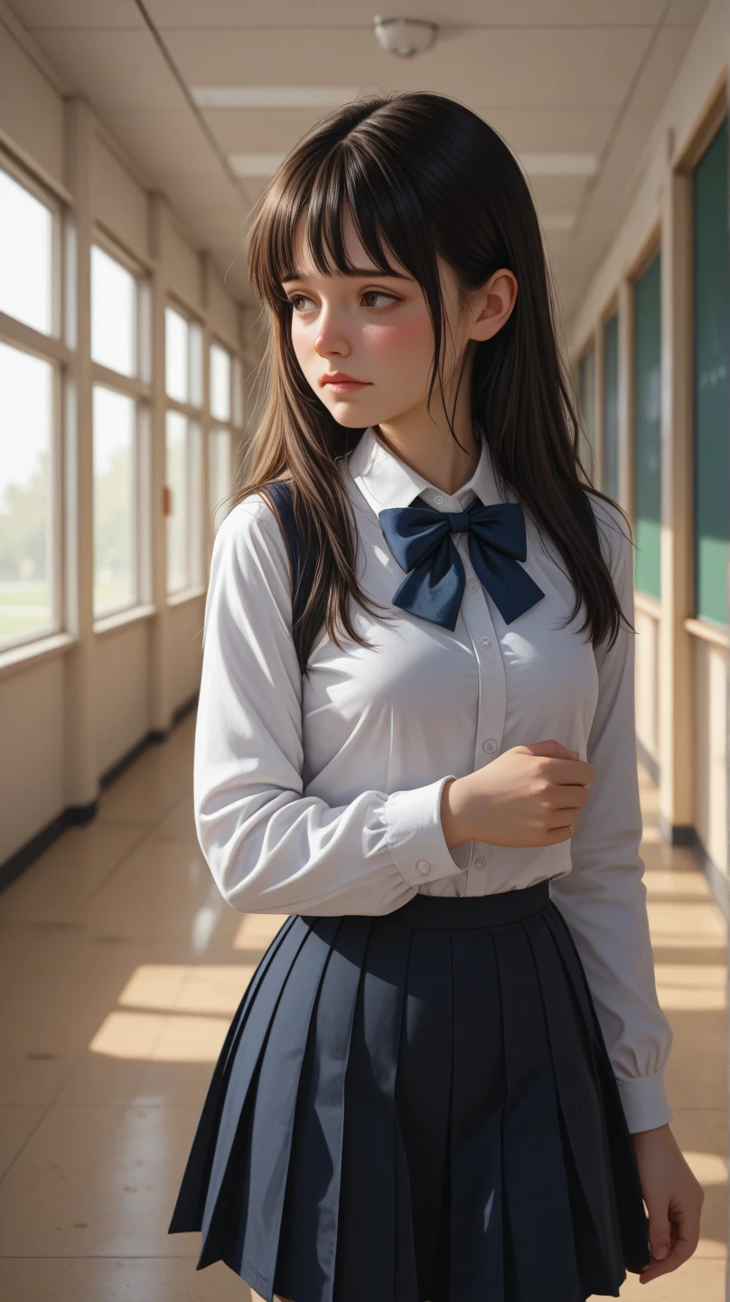 (1young girl), kawaii, (highly detailed Beautiful face), Amazing face and eyes, (Best Quality:1.4), (Ultra-detailed), (extremely detailed CG unified 8k wallpaper), Highly detailed, High-definition raw color photos, Professional Photography, Realistic portrait, twintails, (hi-school uniform, pleated mini skirt:1.3), (hi-school uniform with wide open breasts:1.2), Sitting, (open your legs), cameltoe, depth of fields, School, classroom, (fine face:1.2), from below