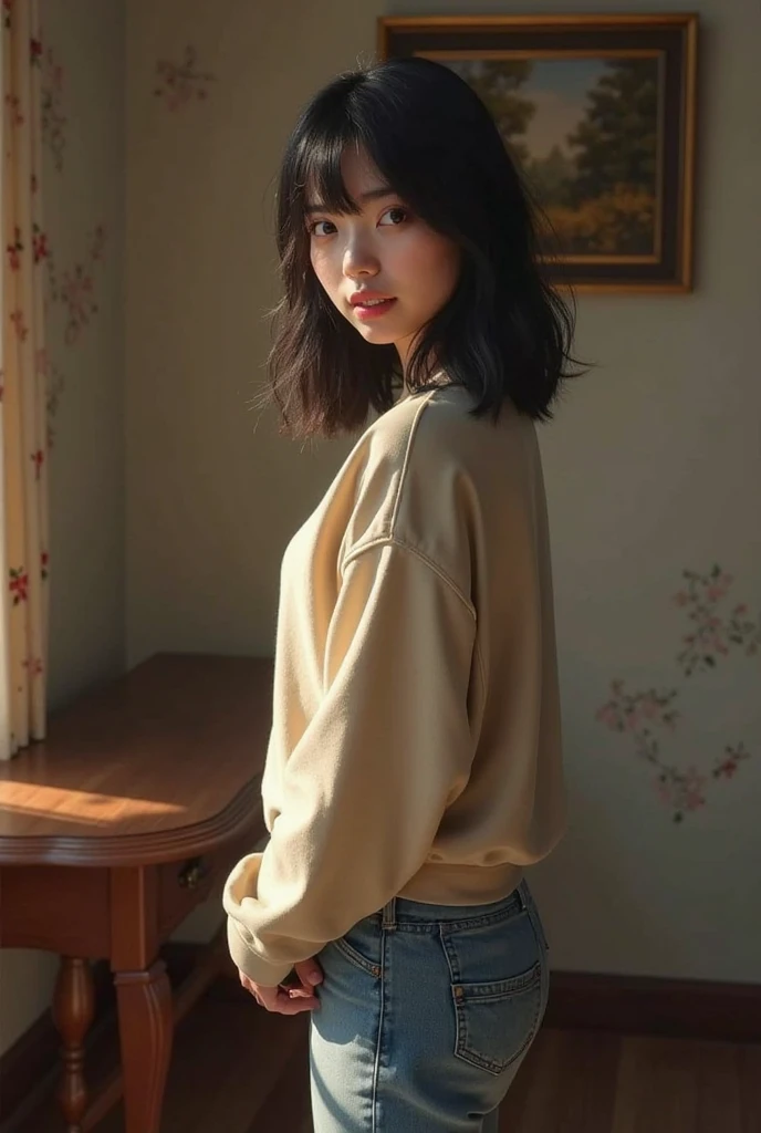 (masterpiece), (extremely intricate:1.3), (realistic), portrait of an Asian girl, small and perfect breasts, the most beautiful in the world, extra breasts, dark eyebrows, wavy pink hair, doe eyes, innocent look, (wearing sweatshirt:1.1), skirt, slim, detailed textures, upper body, classroom, heavy makeup, gold hoop earrings, extra breasts, professional photograph of a stunning woman detailed, looking at the camera, alluring stare, detailed eyes, sharp focus, dramatic, award winning, cinematic lighting, octane render  unreal engine,  volumetrics dtx, (film grain, blurry background, blurry foreground, bokeh, depth of field, motion blur:1.3)