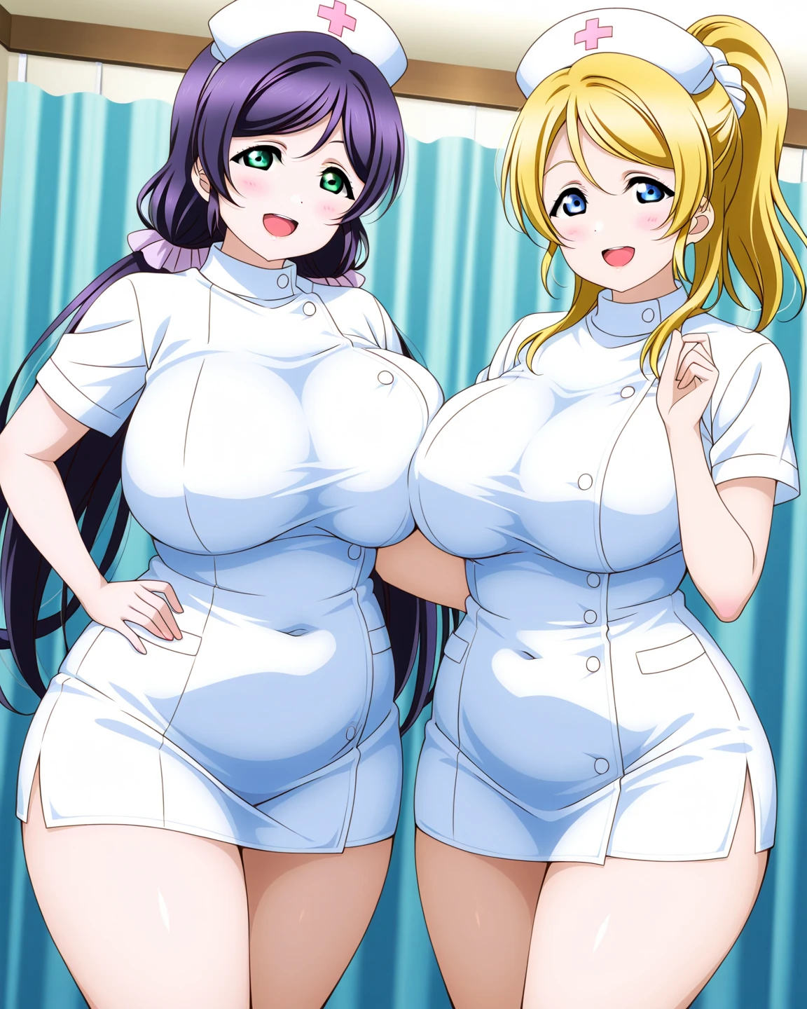 a cartoon picture of two women in white dresses and a man in a green jacket, ecchi anime style, ecchi style, by Kentaro Miura, big breasts!!, two beautiful anime girls, by Kobayashi Kiyochika, big breasts!, oppai, by Naka Bokunen, ikki tousen, ecchi