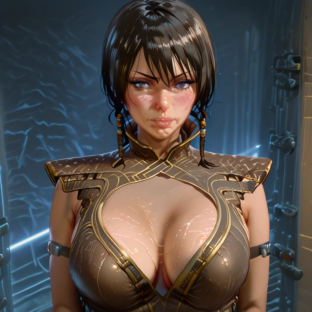 Sexy mature female body entangled python,Delicate figure-eight breasts,Wear yours with a gradient,(bronze skin:1.3),(((Oily skin))),Sweat profusely,Incredibly sexy,muscular calves,Toned abs,Looming pubic hair,Pointed-toe heels,Sensory stimulation,Strike sexy poses naked with giant boobs