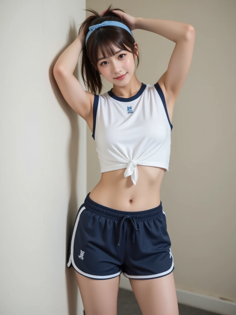 gymnasium, gym clothes, Japan model, young sensual idol, young cute idol, realistic young idol, realistic sensual idol, young idol, sophisticated idol, Yoshitomo Nara, young skinny idol, beautiful asian girl,