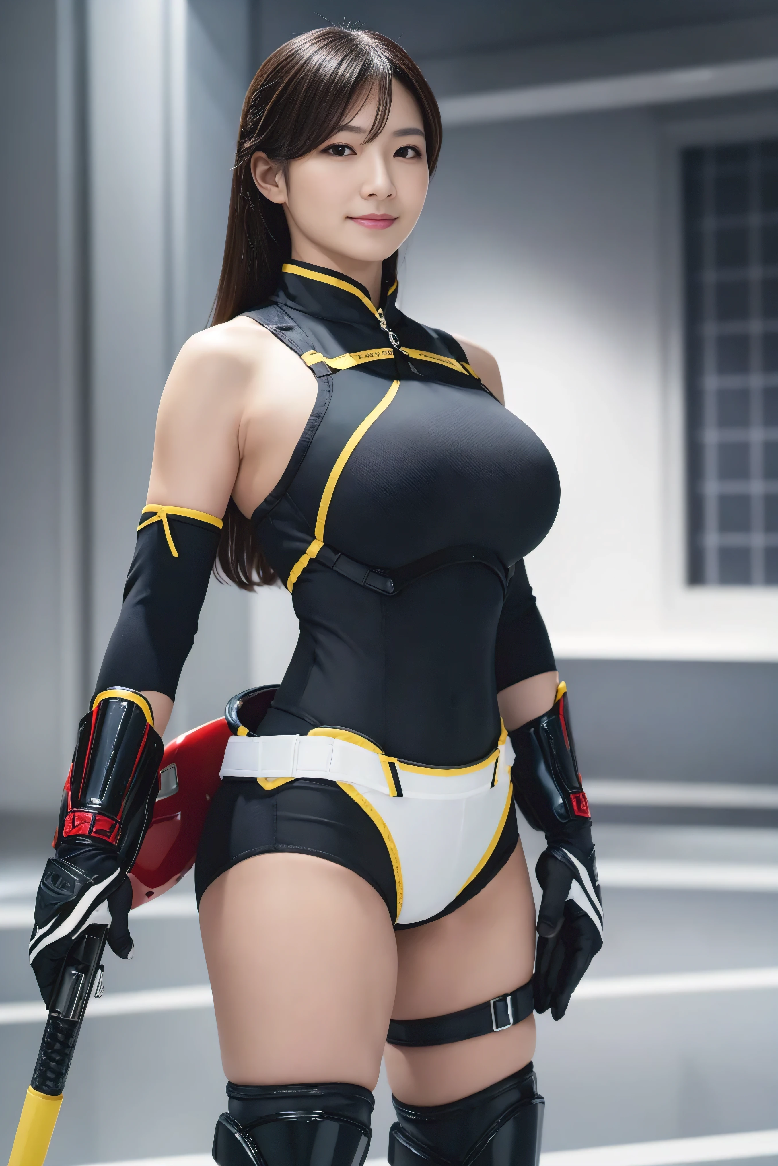 ((highest quality, masterpiece :1.3)), Photorealistic、Ultra-high resolution、Natural skin texture、Hyperrealism、Photograph from the knee up、Beautiful Japanese girl in her early teens、Professional wrestler costumes、Larger breasts、Glaring at the enemy