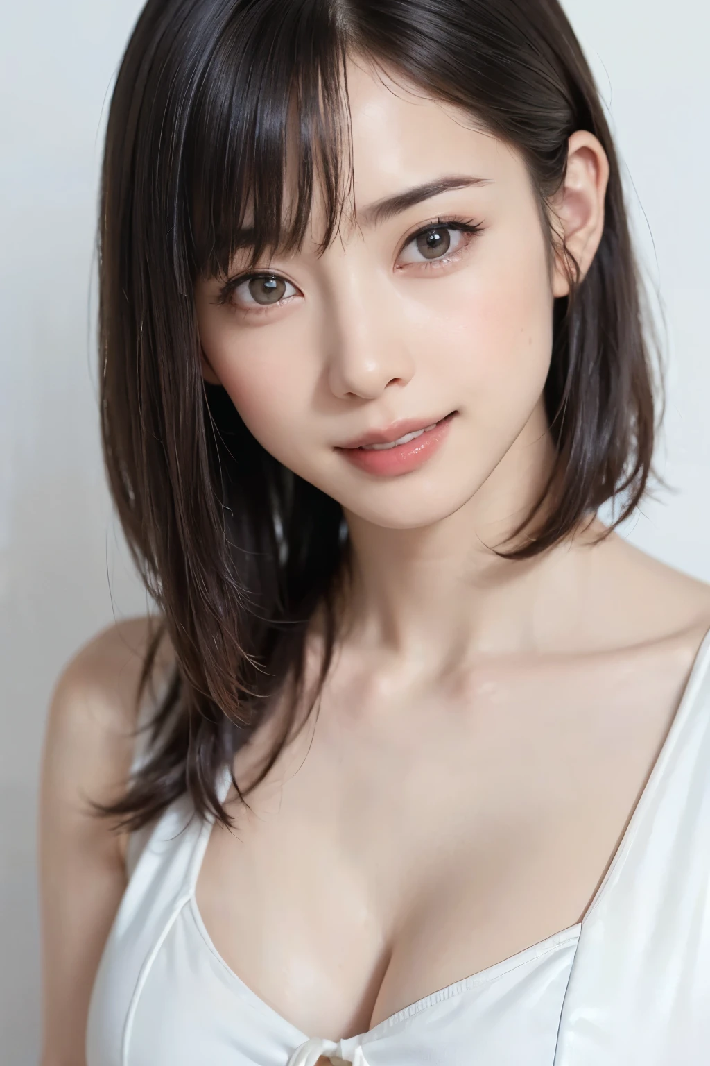bright表情、Realistic:1.32、Highest quality、Ultra-high resolution、最も美しい日本のgirlの写真、Cute and beautiful facial details、Small face、美しいbangs、14 years old、Shine、Shine肌、Hair gets tangled in the face、(girl1Only people:1.3)、顔まで伸びるbangs、bangs、Hair between the eyes、Attractive brown silky hair、bright、彼女の澄んだ瞳は魅力的にShine、Cute pose、Highest quality、((世界一可愛いgirl))、Japanese、((Black lace underwear:1.4))、((Upper Bodyの下着を開く:1.4))、Newest Brands、(ponytail:1.3)、(Cleavage:1.3)、Nice and cute、An innocent smile、nice smile、Cleavage、Underarm、(Big Breasts:1.4)、(Showing erect nipples:1.5)、Brown Hair、Small waist、Beautiful eyes in every detail、View your viewers、Upper Body、Face close-up、Front view、Bedroom at night