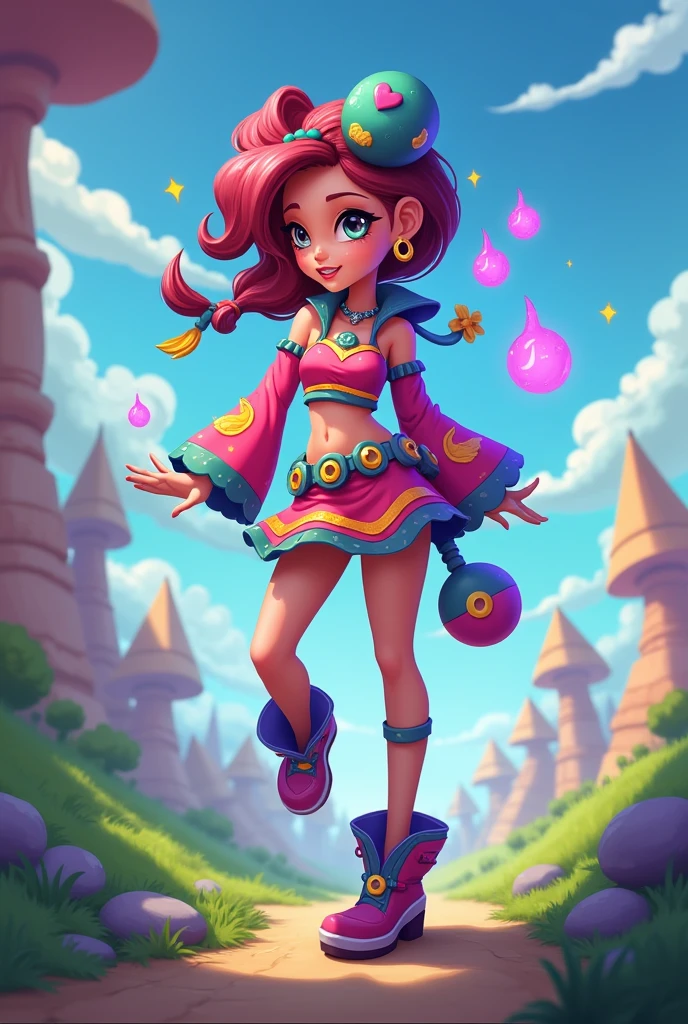 2D cartoon design of Jinx in Arkin
