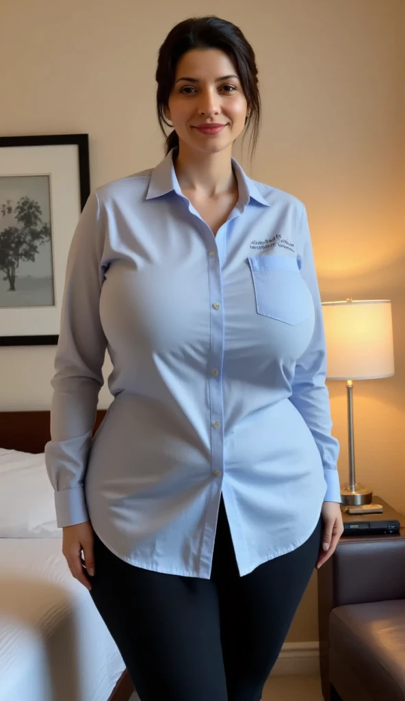dynamic pose, (invisible, no humans, headless, faceless:1.5), cute big breasts, chubby, fat, plaid pants, stripe tie, formal blouse,