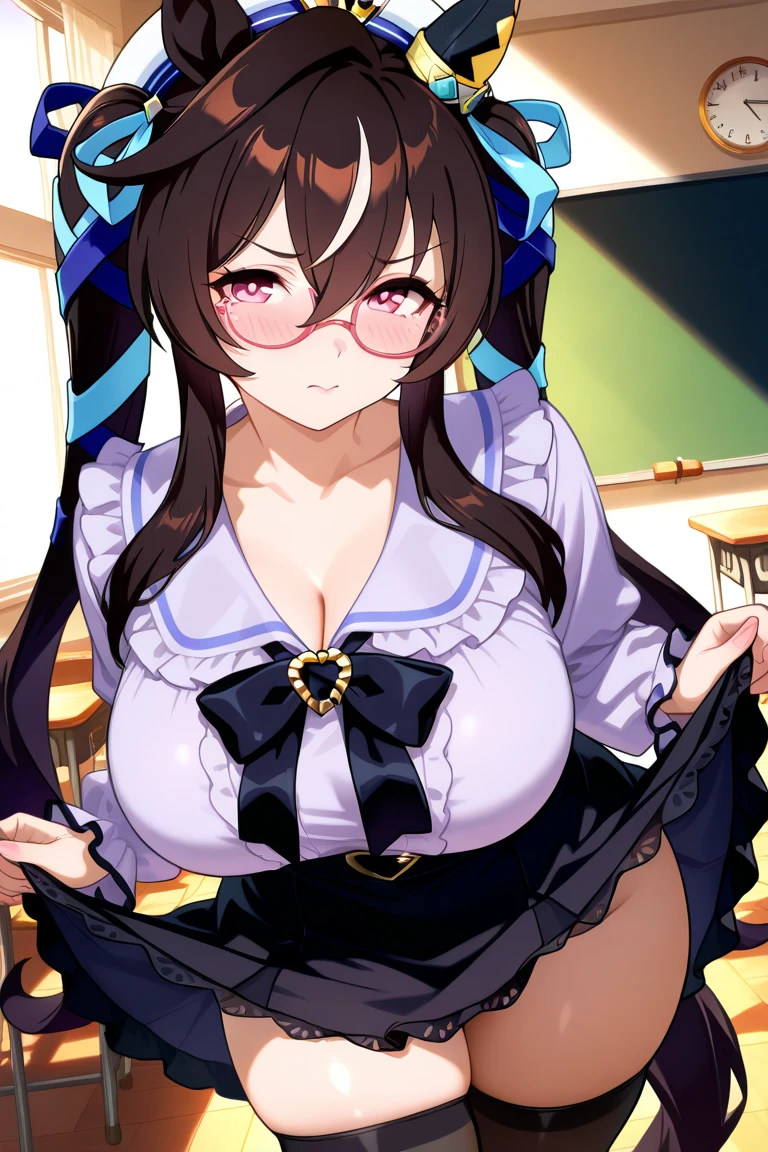 (((masterpiece))), ((best quality)), extremely detailed, smile, bowtie, kawaii face, beautiful eyes, large breasts, thick_thighs, knee high socks, naked, nude, 2girl, rabbit ears, ponytail, Bunny girl, fishnet pantyhose,