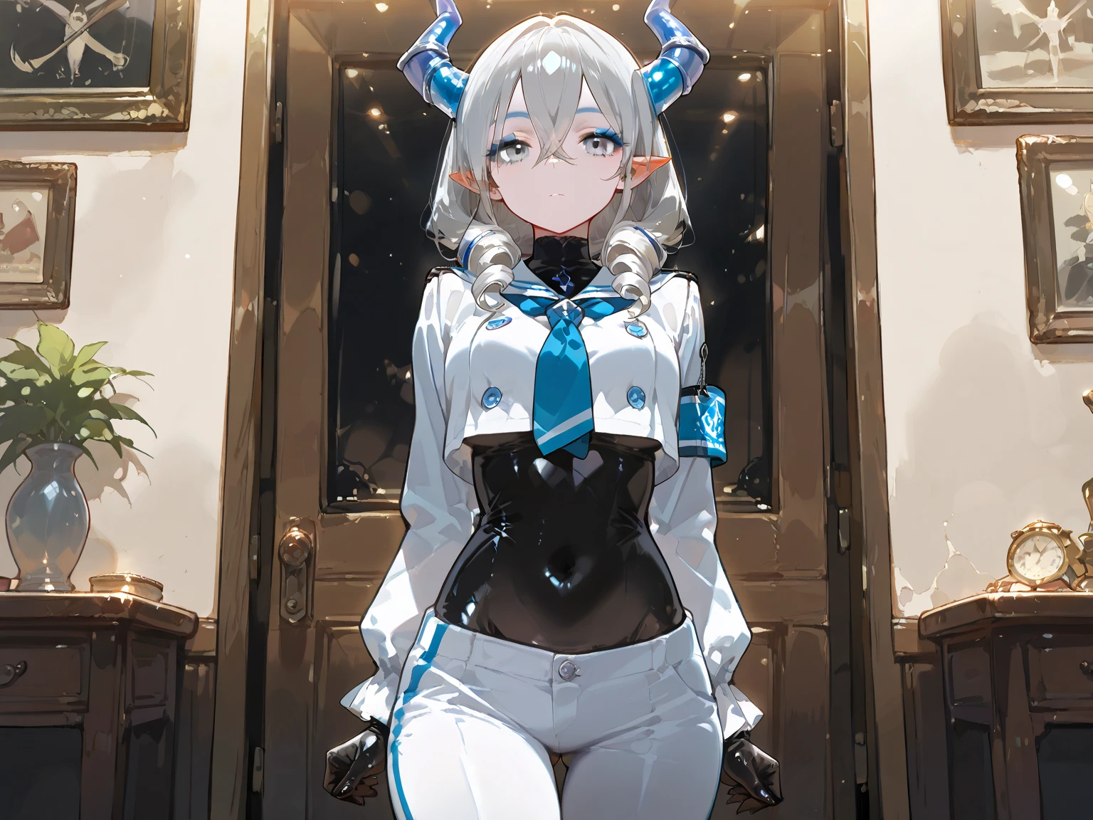 table top, highest quality,sleeping face up in bed,Crab crotch,please show me your boots,thigh high boots,glove,Strange thieves,elegant, 1 girl, muscular,cute, blushed, looking at the viewer, from below,body suit, prison,blue eyes, beautiful eyes, beautiful background, particles of light, Light of the sun, dramatic lighting, outside, shiny, realistic, table top, highest quality, super detailed, be familiar with, scenery, beautiful and fine eyes, fine hair