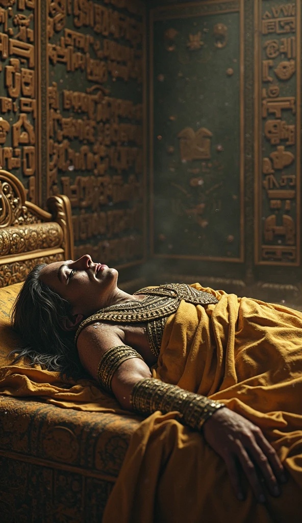 Indian female god crying in front of a ded body of a lady doctor.