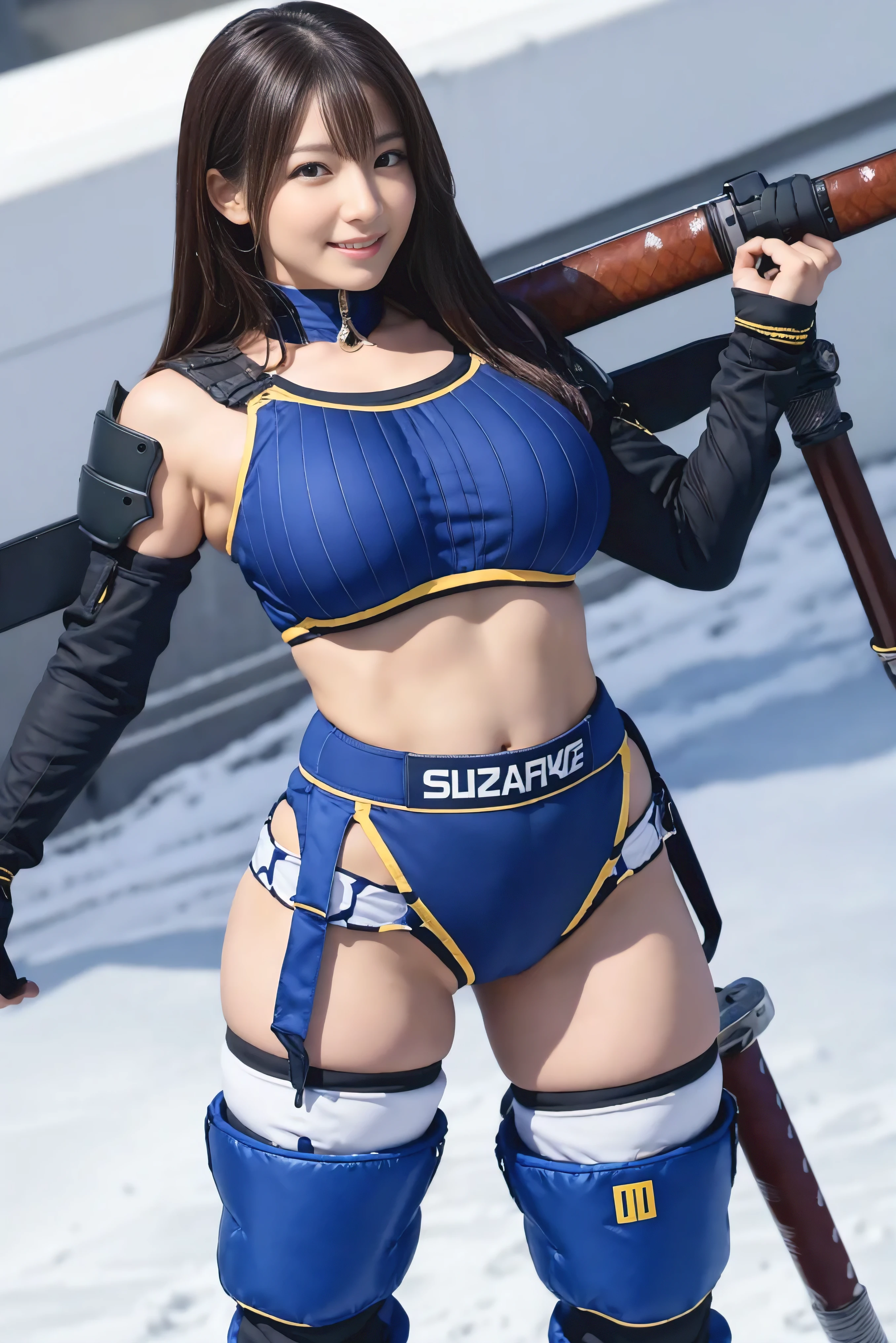 best quality, ultra high resolution, (photorealistic: 1.4), 8k resolution, (random hair: 1.3), (realistic hair: 1.2), (Japanese fitness girl: 1.2), (realistic eyes: 1.2), (beautiful face: 1.3), bright white skin, (dressed in perfect futuristic Cosplay style, Futuristic tight Cospay suplex outfit, colorful suplex, garter belt, punk spike, sneakers), (athletic and sexy body: 1.25), beaked breasts, cleavage, thick and defined thighs, big and athletic ass, curvy, hourglass figure, 1girl, solo, dynamic and sexy pose, (perfect skin details and texture: 1.1), (random background: 1.2), (black hair), perfect skin lighting and reflections, perfect facial and athletic features and details, perfect High Definition, sexy accessories