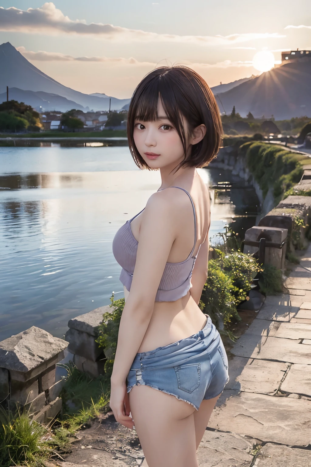 (((Perfect anatomy with detailed depictions of the limbs))),(((Capture the essence of the action and never miss a photo opportunity))),4k,One person,Shiho, who plays the role of Assassin, has beautiful E-cup breasts and a slim waist like a coke bottle.,(((Shooting in a quiet bamboo grove in the mountains on a moonlit night with beautiful stars and fog))),(Impressive moonlight),(((全身黒尽くめの隠密忍者装束を着こなす美しいFemale ninja))),Run silently through the bush,(((タイトな黒の長袖忍者衣装の腰にarmsを隠した革の太いベルトを巻く))),The ponytail is cute,Muscular, perky-hip, coke-bottle body,(((He pulls his chin in, hides his face with a black cloth, and wears a sleeveless black ninja outfit and black tabi socks.))),Glaring gaze,(ultra precise detailed),(Masked Face),(Quick Movement),(stealth),(Mysterious),(arms),(knife),(Shuriken),(dagger),(両手にダガーknifeを持つ),(Shuriken),(Graceful pose),(evening),(Moonlit Sky),(Enchanting shadows),((Magical Aura)),(daring acrobatics),(Ninja Master),(Quiet footsteps),(Highly skilled),(dedicated warrior),(invisible assassin),(Ninja Master),(Intricate details),(secret gaze),(The glaring eyes are impressive.),(Concentration),(Epic battle scenes),(Mysterious力),(rippling muscles),(Fierce determination)、(Warrior's),(exhilarating action),(Legendary Assassin),(unbreakable code),(fearless guardian),(unparalleled combat skills),(constant vigilance),(invisible protector),(highest quality,Ultra-detailed,High resolution,Physically Based Rendering:1.2),(immersive lighting),(Bright colors),(Dynamic configuration),(masterpiece),Fantasy art,Female ninja,Complete Ninja Outfit,両手arms,超A high resolution,Ultra-Realistic Skin,Beautiful expression,A handsome face with a high, straight nose, clear chestnut eyes and glossy lips.,High-angle front shot using a Nikon D5,Setting is F value 1.4 ISO100 Shutter speed 1/500,8Khighest quality,Create impressive photos of darkness and moonlight through the contrast of light and shadow,