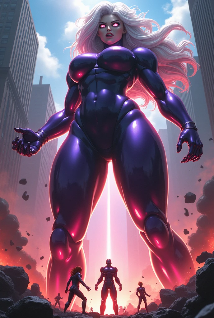 Giantess destroys the city