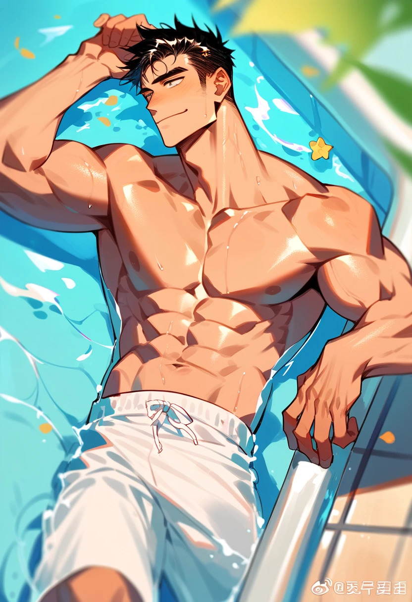 Best quality at best,Libido boy,Dog ears,musculature,,Brush cut,Semen