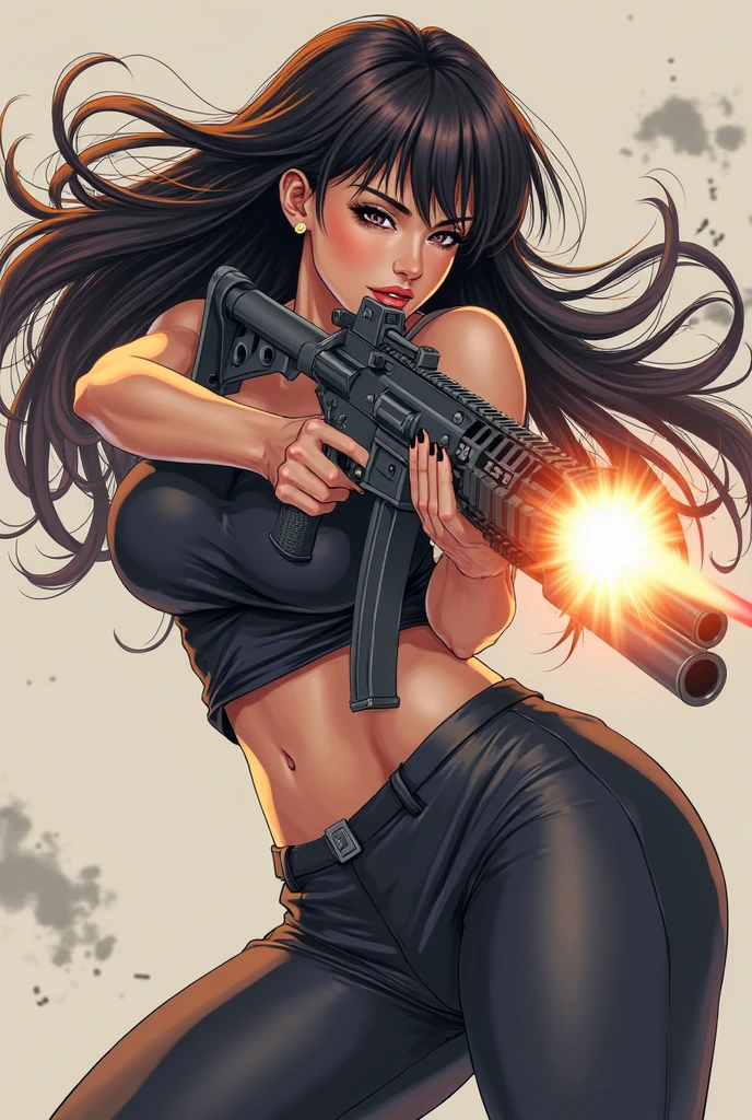 (masterpiece:1.2, highest quality), (Realistic, photoRealistic:1.4),1 female,Mature Woman,5,(A female SWAT officer storms into a crime scene,Dynamic Movement,(Muscular),(Huge breasts),(Thick thighs),(SWAT black combat bodysuit),(black bulletproof vest),(Black Tactical Forster),(headset),(The background is a group of buildings late at night:1.5),(((Background Blur:1.5))),(Serious),Searchlight light