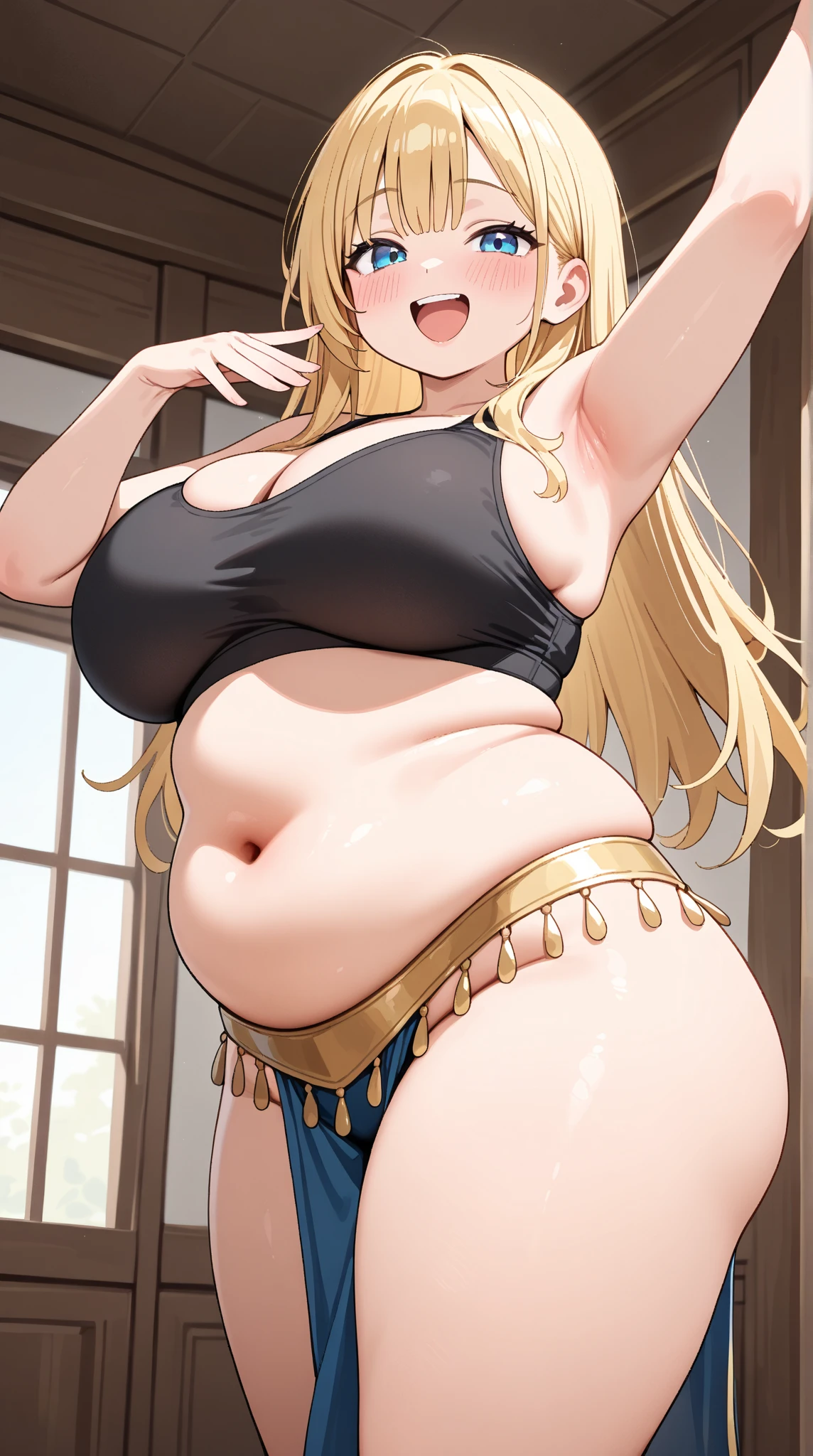 (masterpiece, highest quality:1.2), Ultra-high resolution), RAW Photos, Professional Lighting, Cinema Lighting, (1 girl), Leona, Dragon Quest:dai no daibouken, (blonde, Long Hair, Brown eyes, hair ornaments, bangs), (brass Circlet, choker, Earrings, ultra realistic see through & transparent sexy lingeries:2.0, ultra detailed see through & transparent sexy lingeries:2.0, sheer lingeries, visible nipples under bra:2.0, Golden collar, golden bracelet, earrings), (((((ultra large natural breasts, Super huge tits, Super huge boob, Super huge cleavages))))), (ultra realistic & detailed interior of medieval wooden motel in the village, bed, dark atmosphere, night, moon view via window, candle), (Ultra Slim Waist, Ultra slim model body style), Highly detailed face, Highly detailed eyes, standing, full body shot,