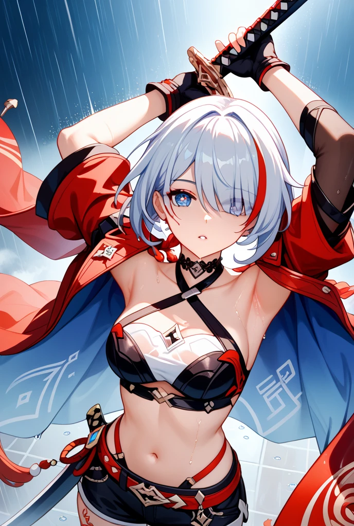 1girl, 18 year old female, Mysterious Heroine X Alter, Fate Grand/Order, anime style, ultra realistic, high detail, sexy pose, sexy, beautiful, exposed skin, slender, skinny, exposed breast, large breast, nipples, exposed nipples, nude, nudity, absurdres, high res, ultrasharp, 8K, UHD, retina, masterpiece, accurate, anatomically correct, perfect anatomy, textured skin, super detail, high details, high quality, award winning, best quality, high res, looking at viewer, detailed eyes, four fingers and one thumb per hand, perfect hands, perfect finger, two arms only, no clothes, revealing, platinum blonde hair, yellow eyes