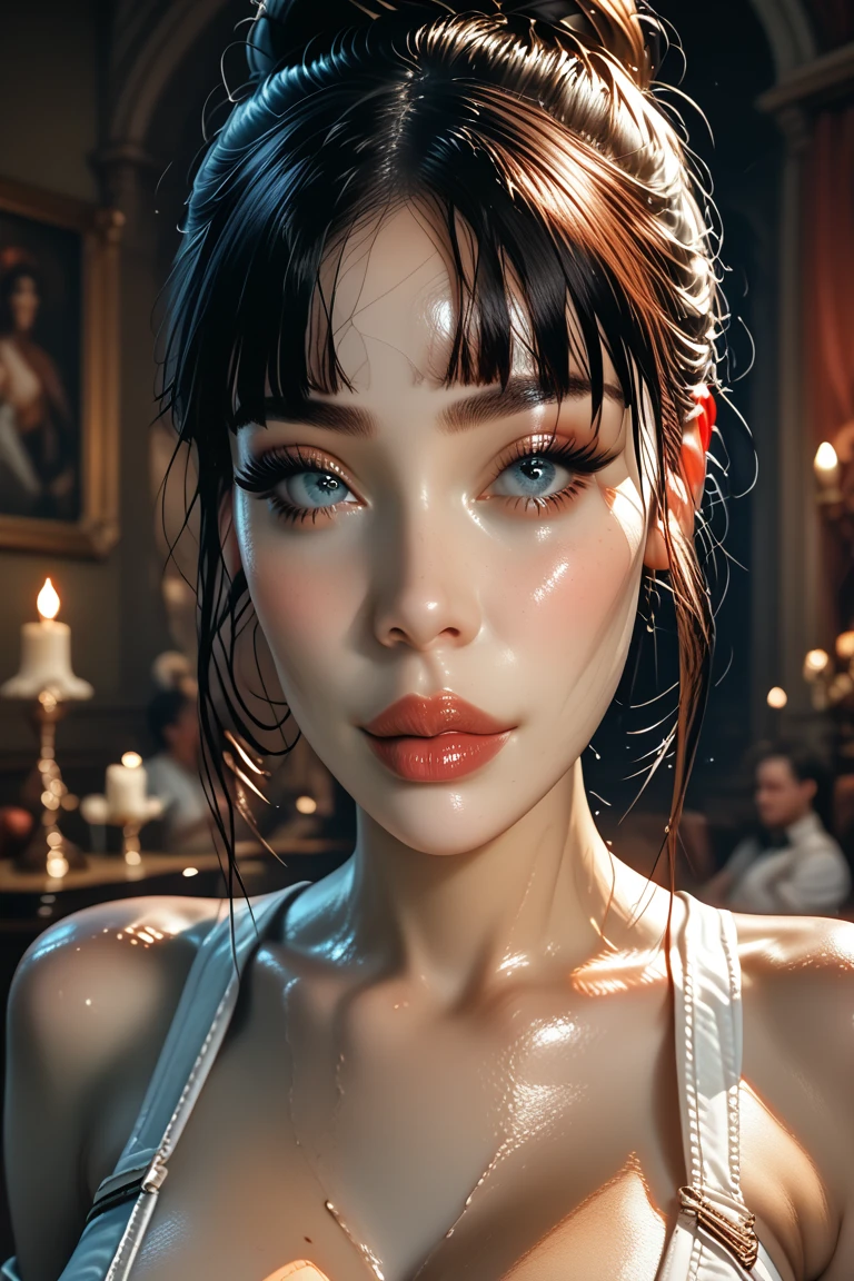 3D render highly detailed, so cute beauty young woman, detailed perfect face, soft lighting "HDR lightning", intricate artwork masterpiece, magazine, vogue painting, intricate body, ultra high quality model, octane render perfect , 8k, sharp focus, midnight aura, cinematic illumination
