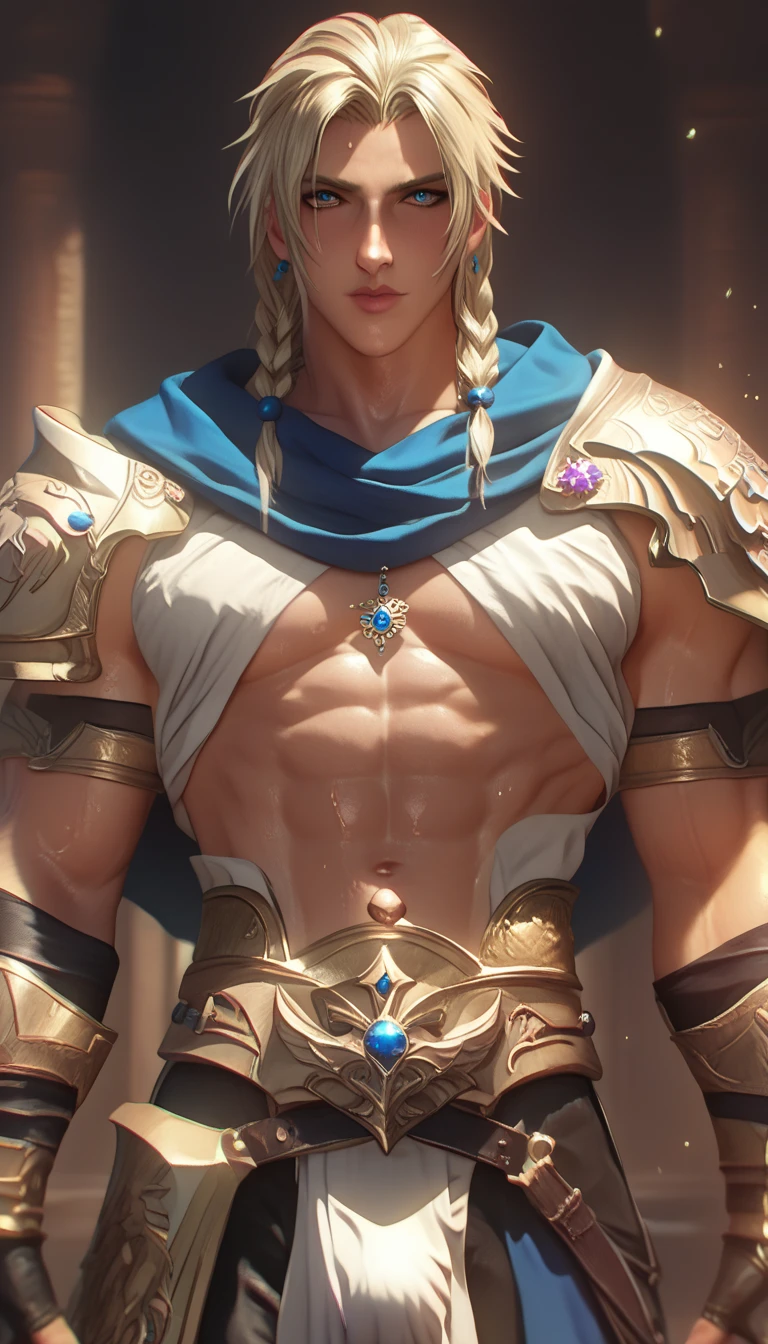Gilgamesh Inspiration of Destiny, Estilo anime, imperador dos desertos, sentado no trono, adornos de ouro, roupas brancas, imperador da babilonia, jovial, adolescente,  Face, corpo definido, Estilo de arte de anime, feito por greg rutkowski, estilo de arte league of legends | | | |, garoto de anime, garoto adolescente, Homem, sexo masculino, Royal Palace, jovem imperador
