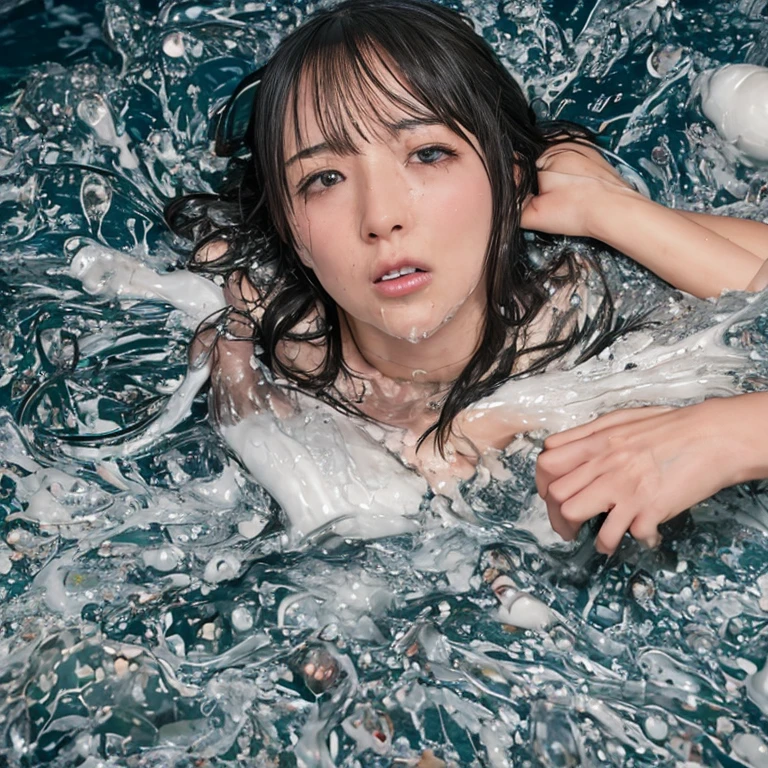 Browsing Caution), masterpiece、(Oral sex with a man:1.4), 8k wallpaper、Couple、(((Brown Hair, French Braid, short hair, Low twin tails))), 19 years old、Rika Adachi、Sweat, Wet Skin, Glowing Skin, Beautiful face in every detail,Big eyes、Troubled face、slim、 orgasm,Ecstasy、 ((cry、Enduring the pain、Open your mouth, Drooling)), ((Squirting)), (Huge breasts、Big Breasts), (View your audience), (Vaginal intercourse with a man:1.4),,詳細なpenis,Male lower abdomen、((Biting a man'penis))、((in the train)), (((口内のpenis))), Please put your feet up、whole body、