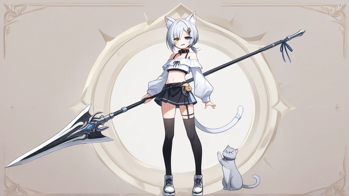 8k resolution, high quality, high resolution, best quality, best resolution, absurd resolution, ray tracing, high detailed, white hair, female,white wolf ears, teenage girl, slim body, white scale dragon tail,black combat boots,skirt, black leggings, black t-shirt, combat medic backpack, white scale dragon tail, detailed blue eyes, beautiful face,