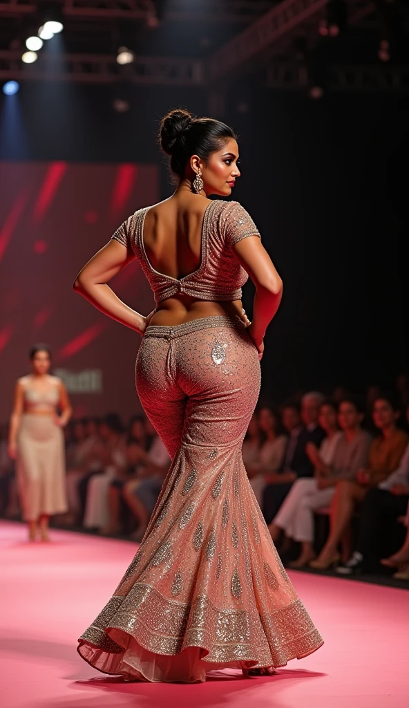 Beautiful Indian girl with big ass in fashion show.